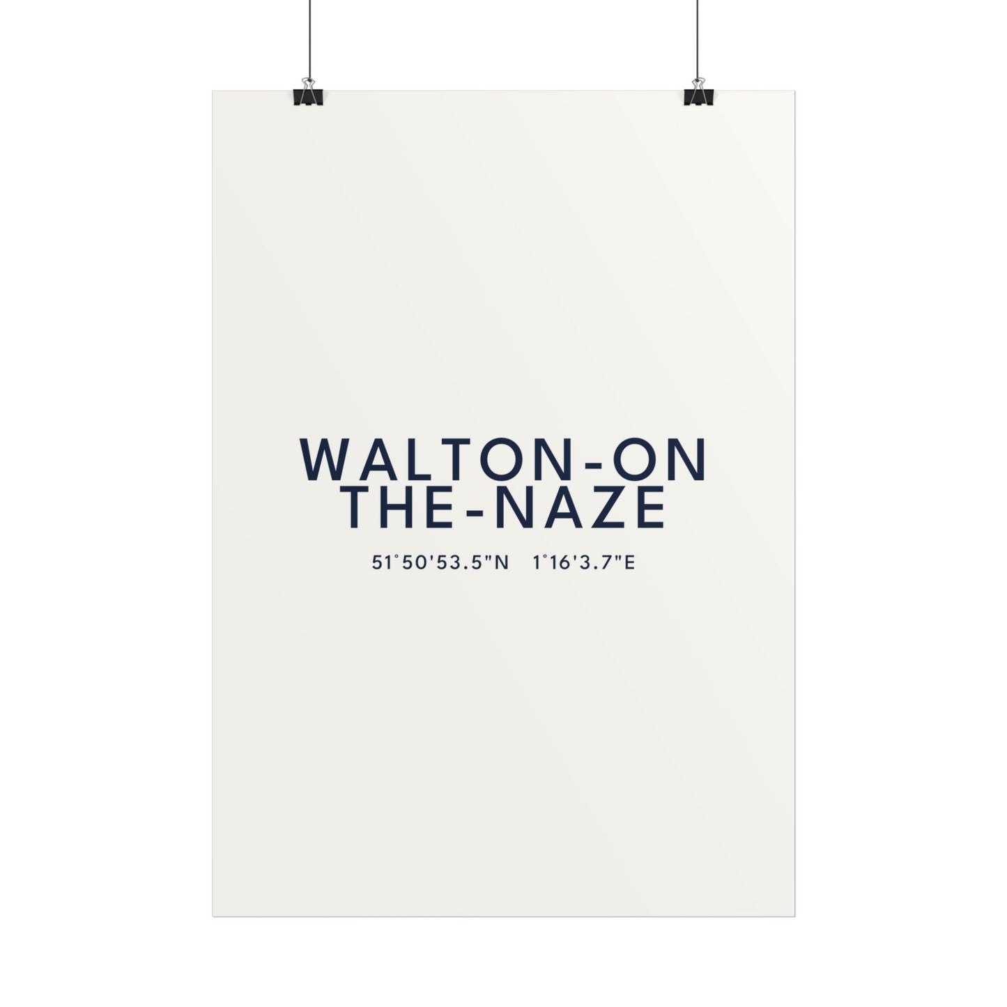 Walton-on-the-Naze — Coordinates Print (White)