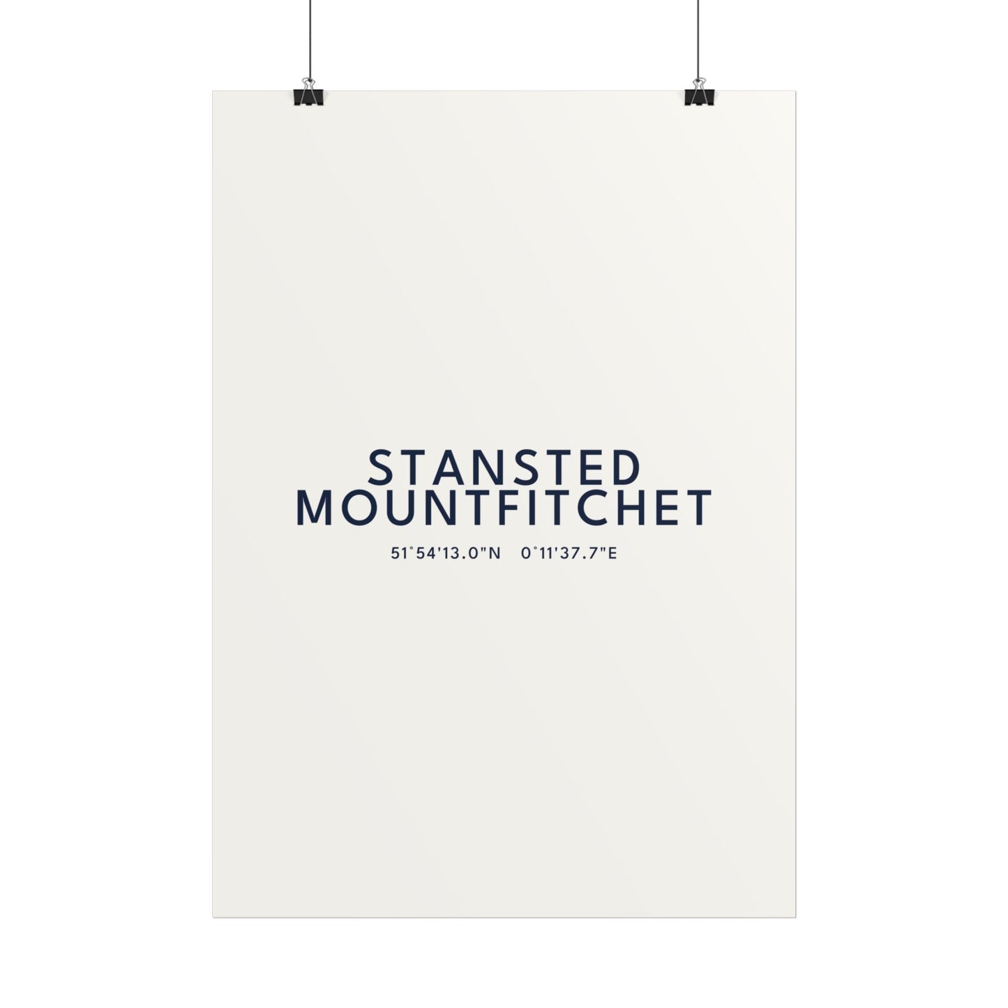 Stansted Mountfitchet — Coordinates Print (White)