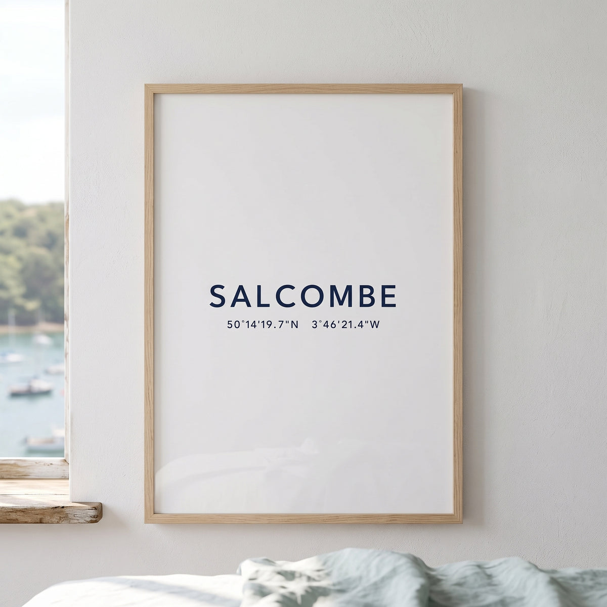 Your Town Merch — Salcombe Coordinates Print (White) lifestyle