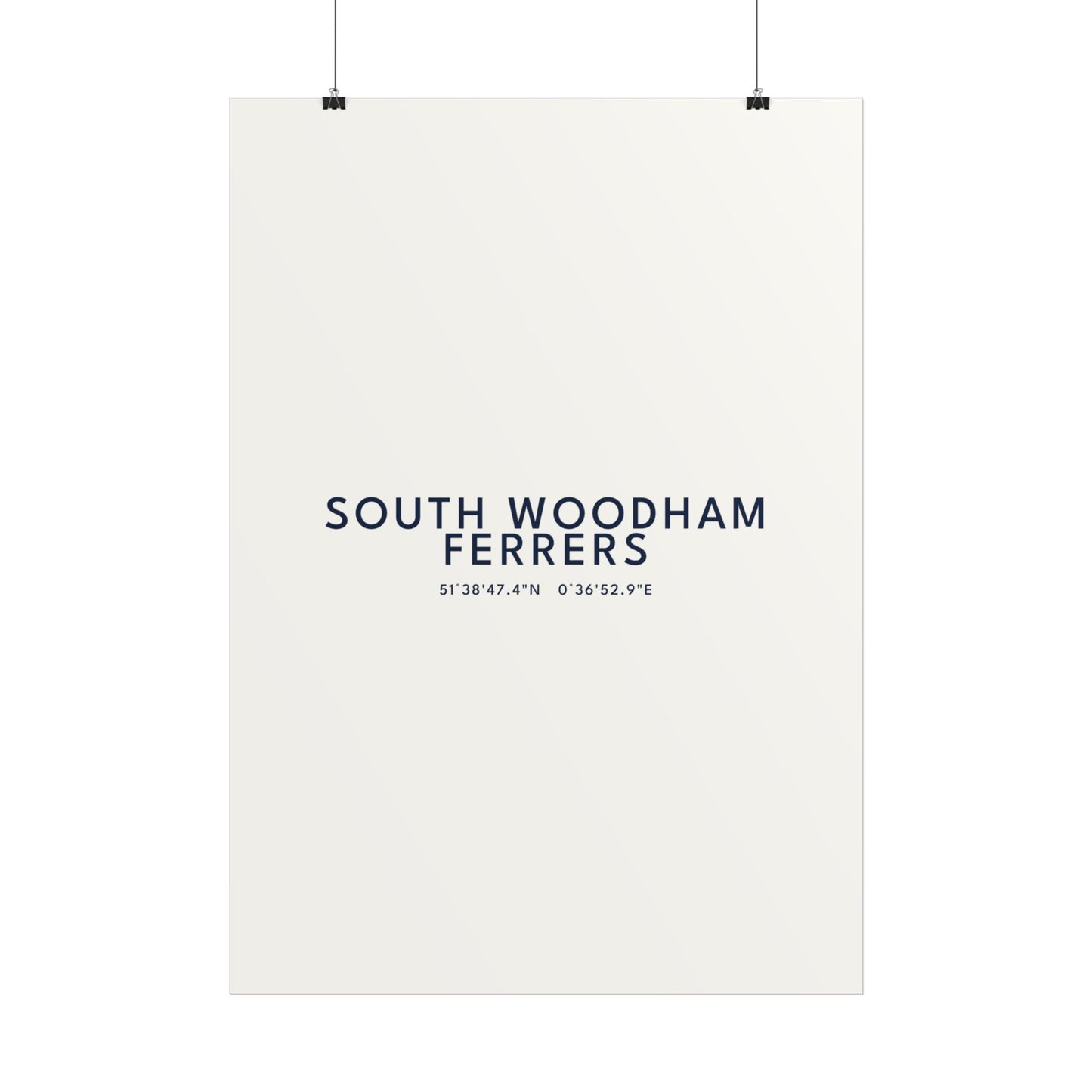 South Woodham Ferrers — Coordinates Print (White)