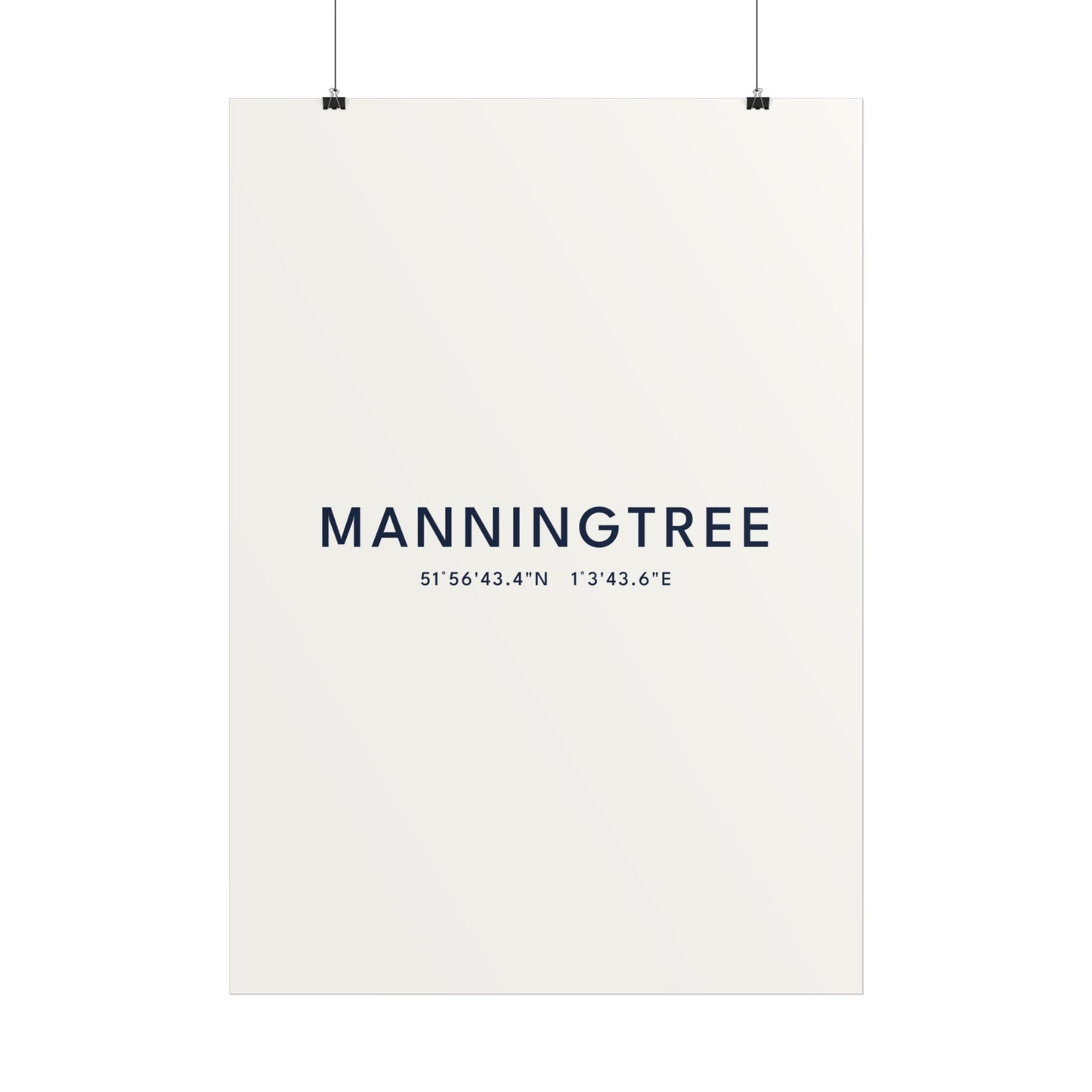 Manningtree — Coordinates Print (White)