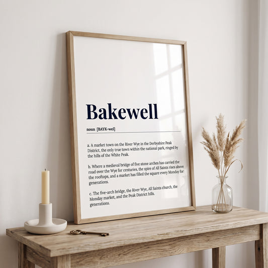 Your Town Merch — Bakewell Dictionary Print lifestyle