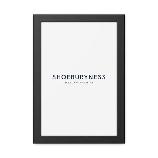 Shoeburyness — Framed Coordinates Print