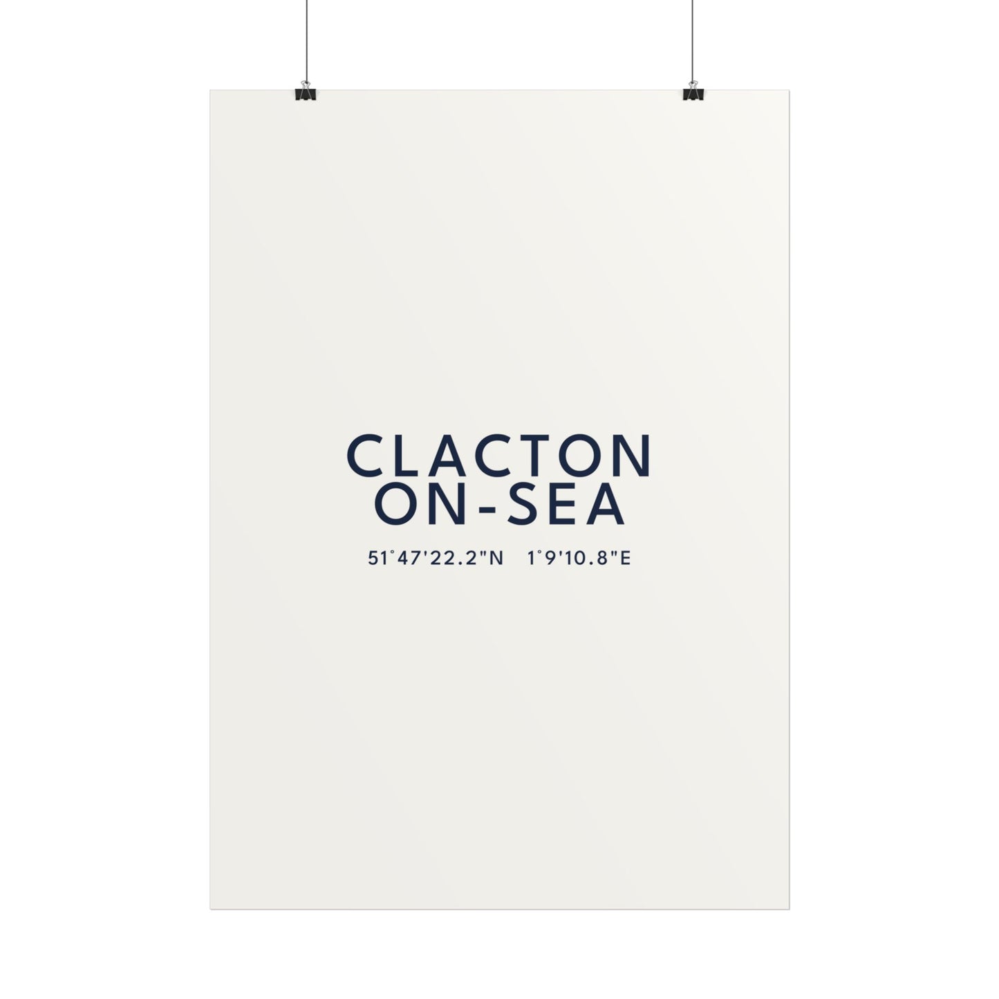 Clacton-on-Sea — Coordinates Print (White)