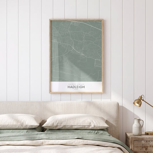 Hadleigh — Framed Map Print (Sage)