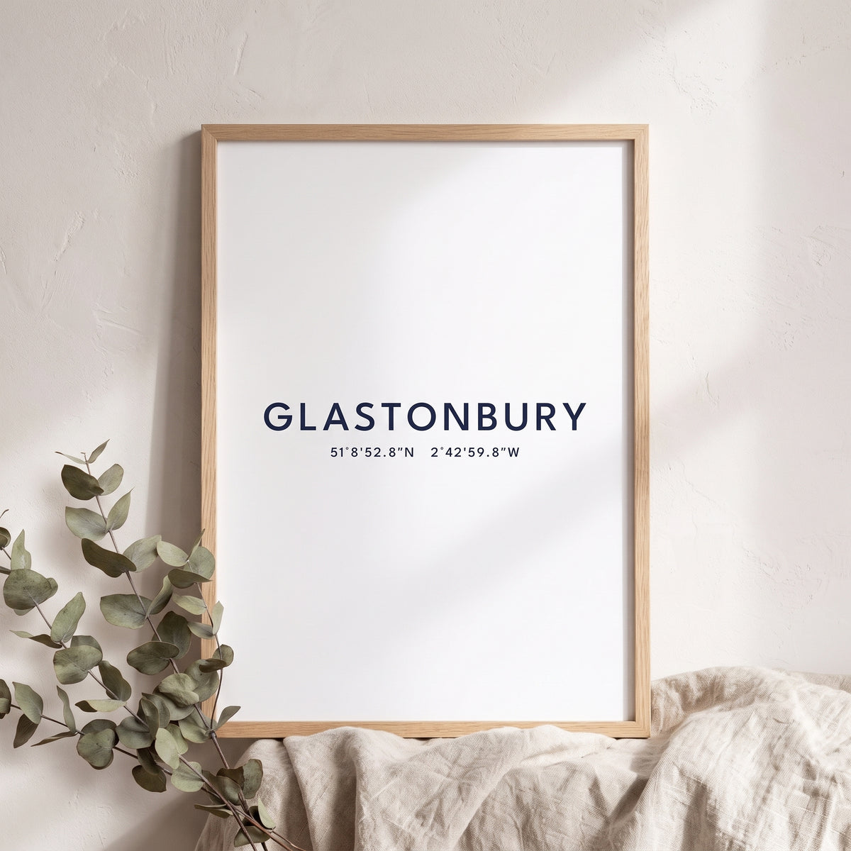 Your Town Merch — Glastonbury Coordinates Print (White) lifestyle