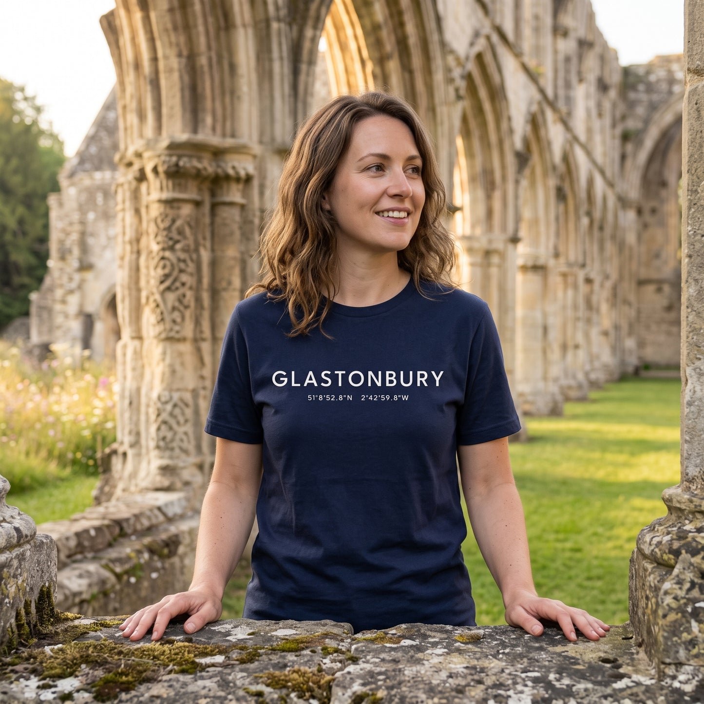 Glastonbury — Coordinates Navy Tee