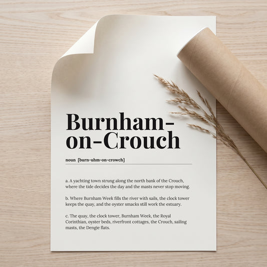 Your Town Merch — Burnham-on-Crouch Dictionary Print lifestyle