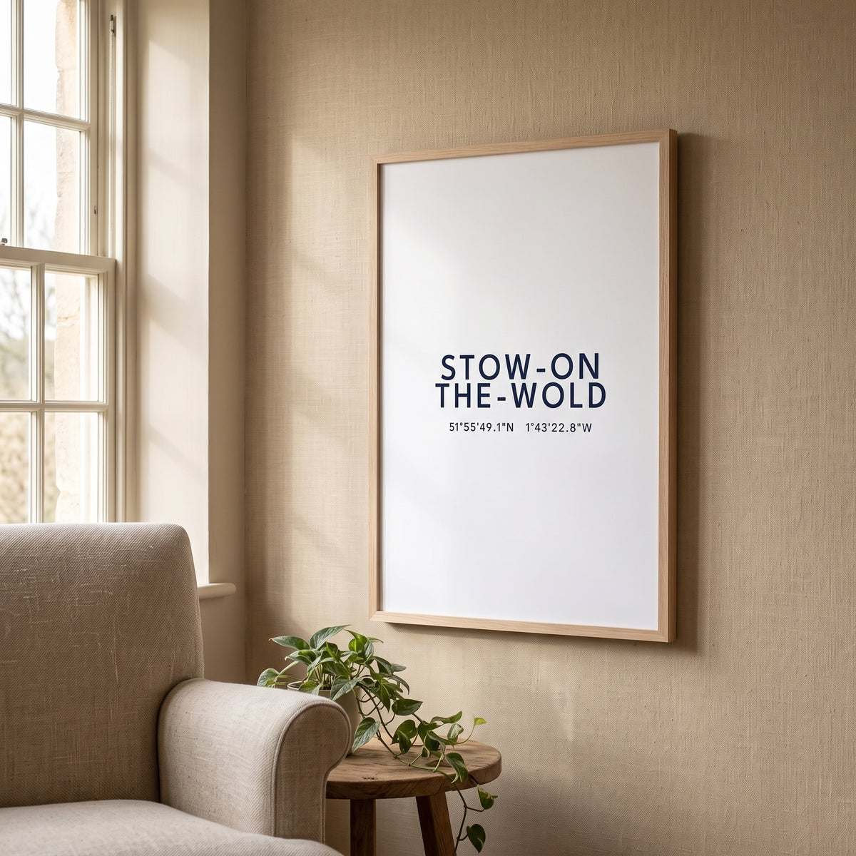 Your Town Merch — Stow-on-the-Wold Coordinates Print (White) lifestyle