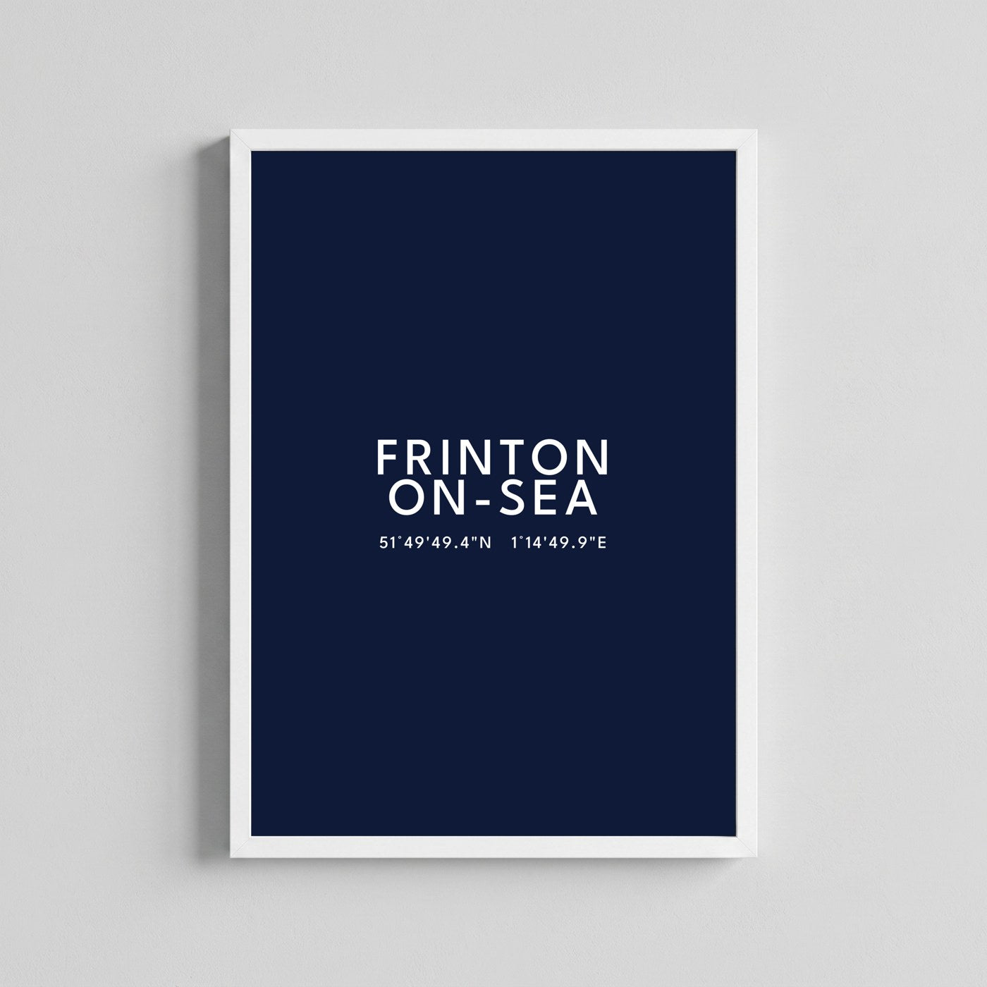 Frinton-on-Sea — Framed Coordinates Print (Navy)