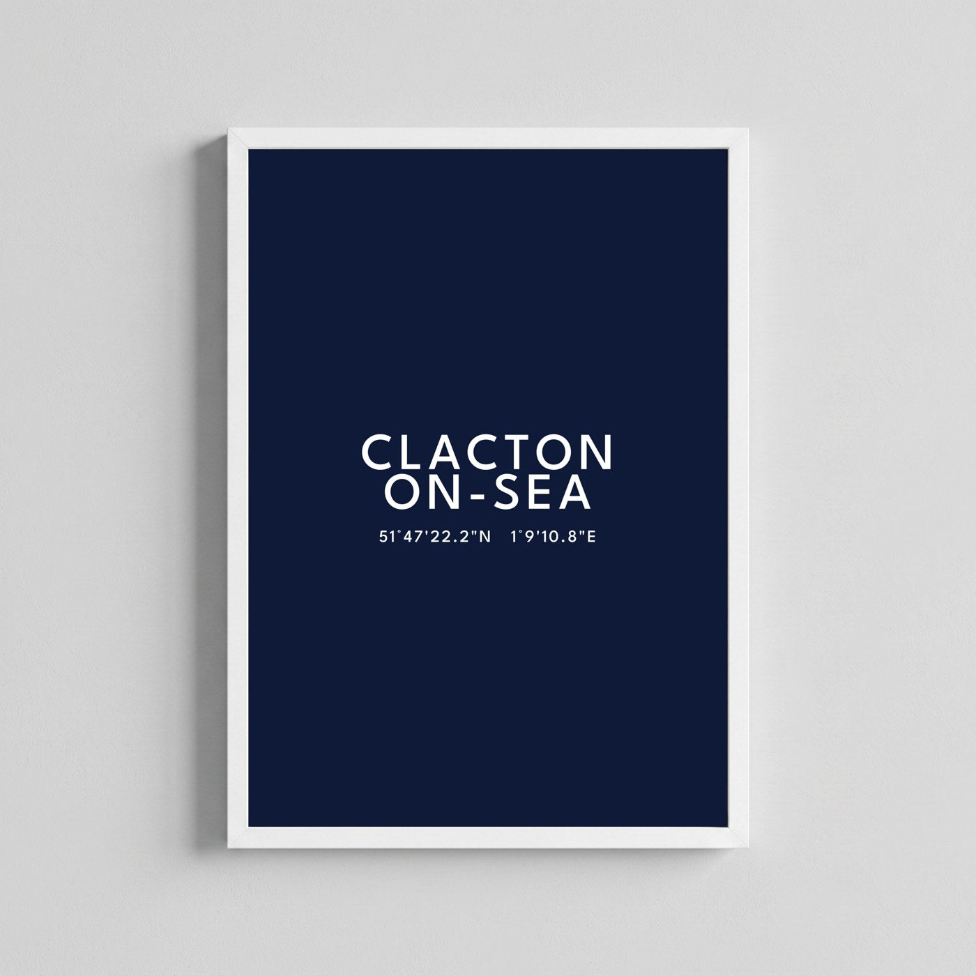 Clacton-on-Sea — Framed Coordinates Print (Navy)