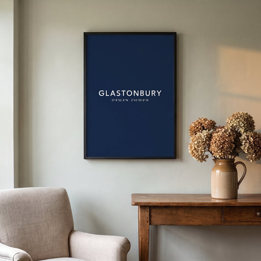 Glastonbury — Framed Coordinates Print