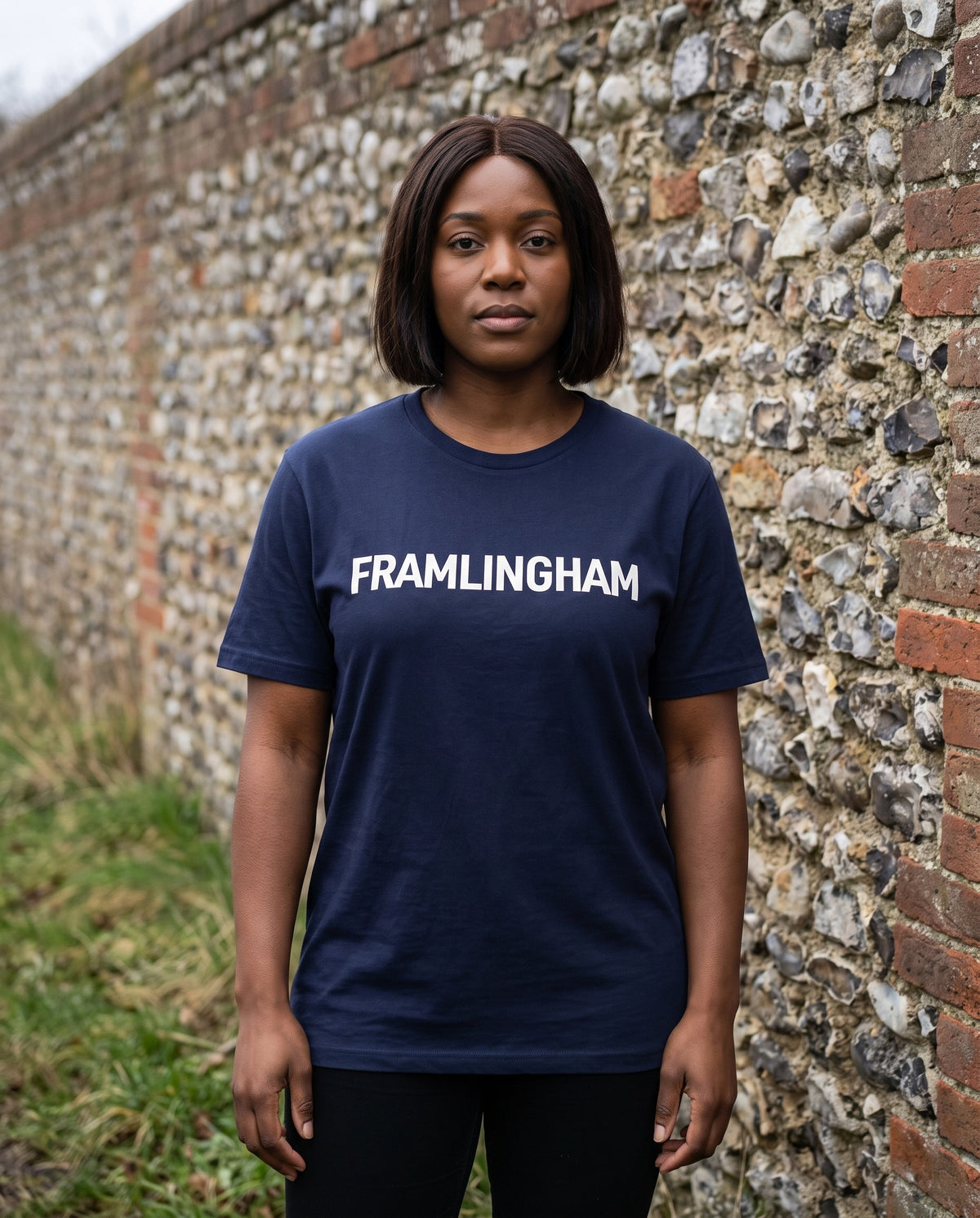Your Town Merch — Framlingham Navy Tee lifestyle