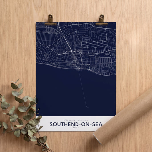 Your Town Merch — Southend-on-Sea Map Print lifestyle