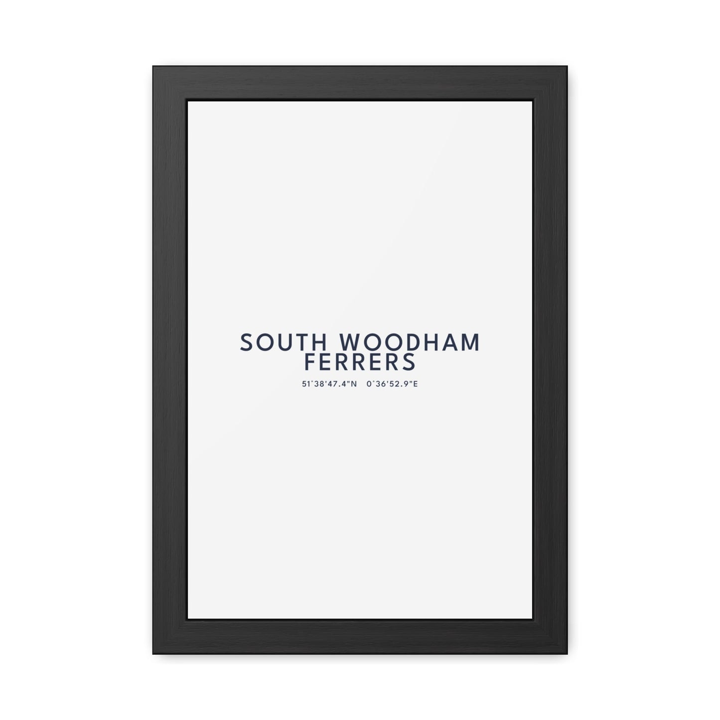 South Woodham Ferrers — Framed Coordinates Print