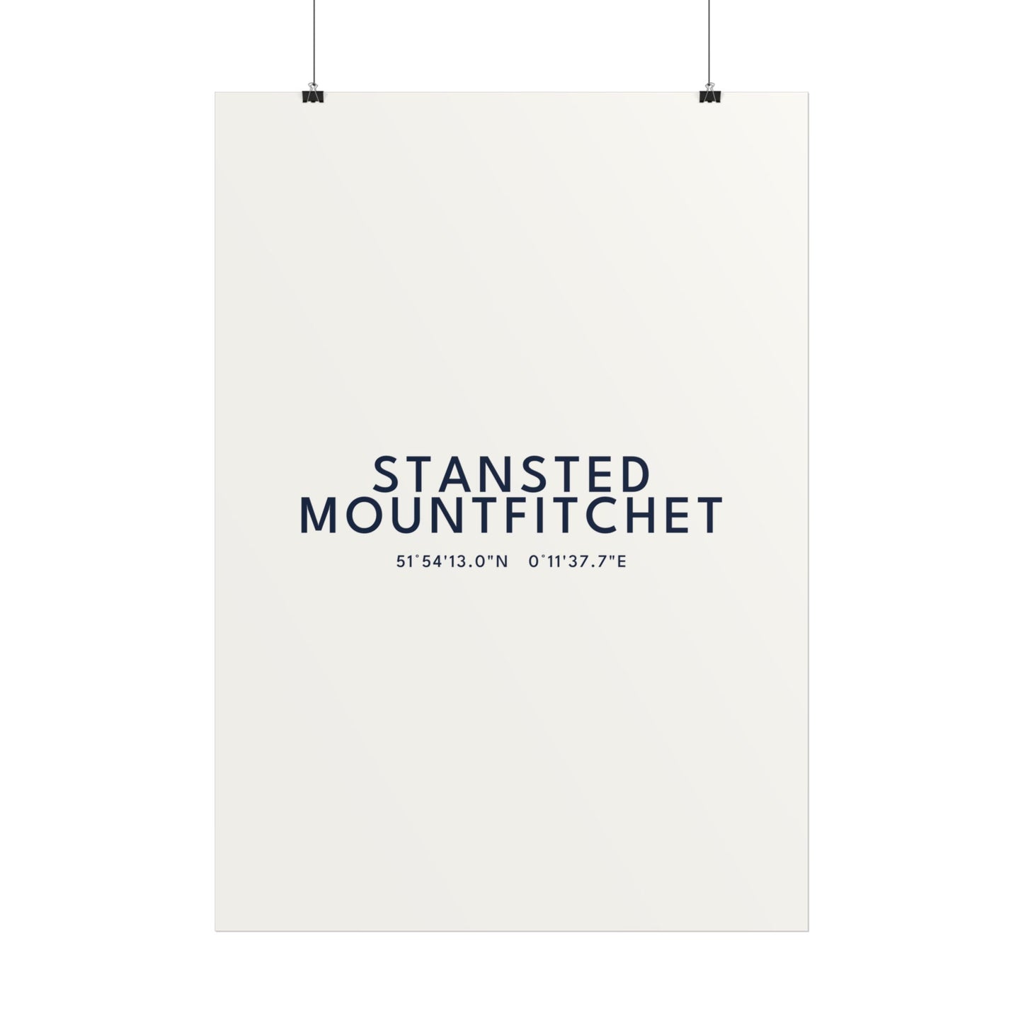 Stansted Mountfitchet — Coordinates Print (White)