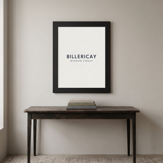 Billericay — Framed Coordinates Print