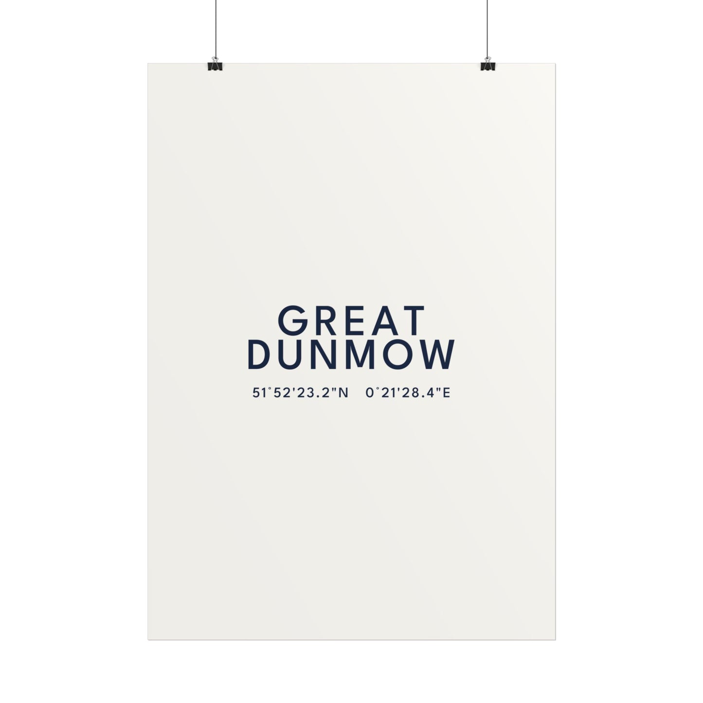 Great Dunmow — Coordinates Print (White)
