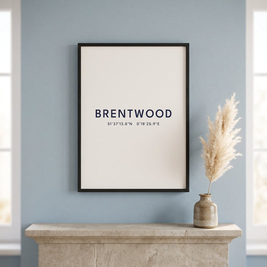 Brentwood — Framed Coordinates Print