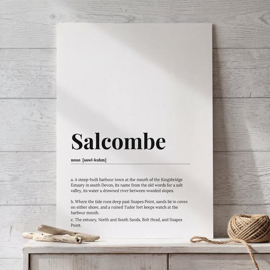 Your Town Merch — Salcombe Dictionary Print lifestyle