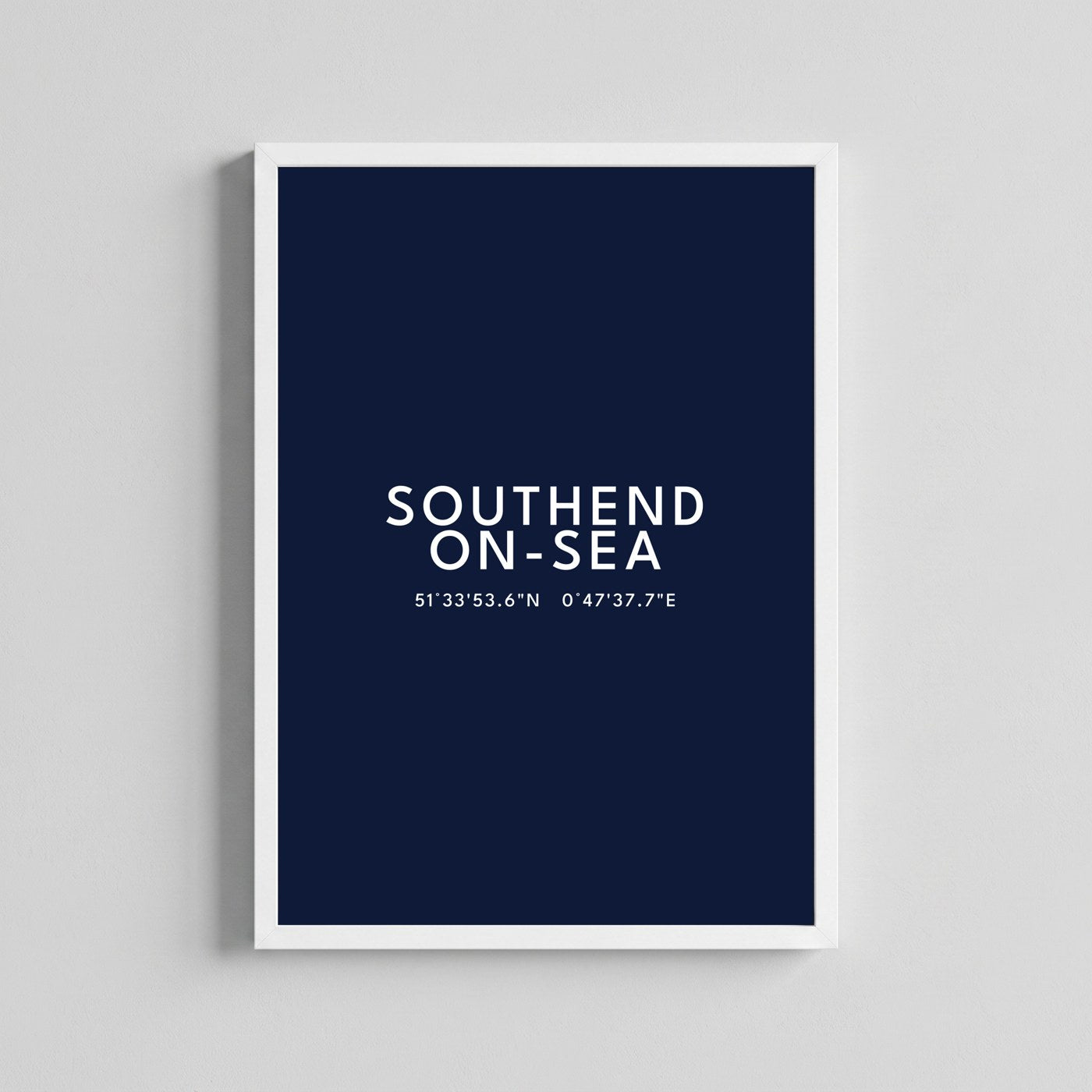 Southend-on-Sea — Framed Coordinates Print (Navy)