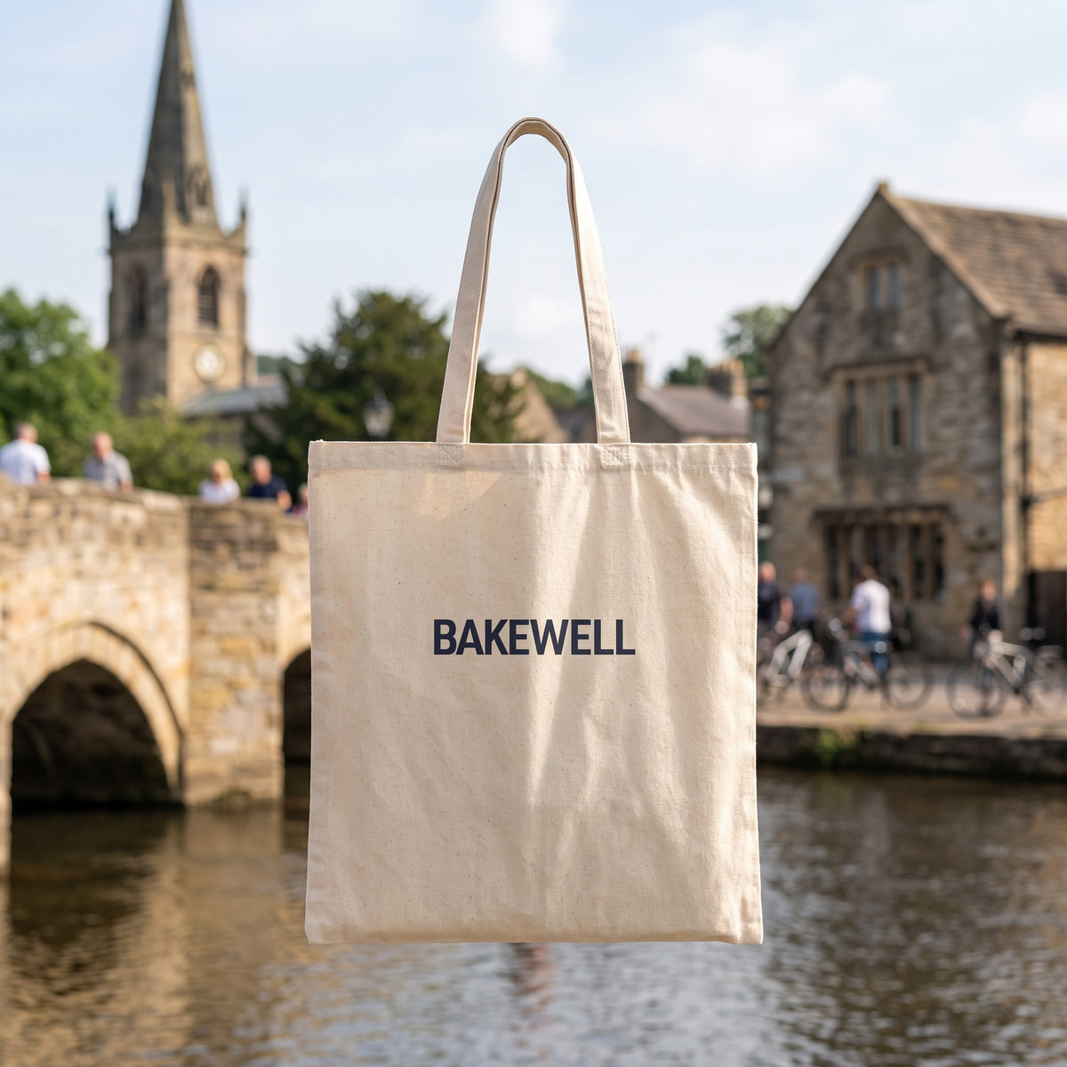 Your Town Merch — Bakewell Natural Tote lifestyle