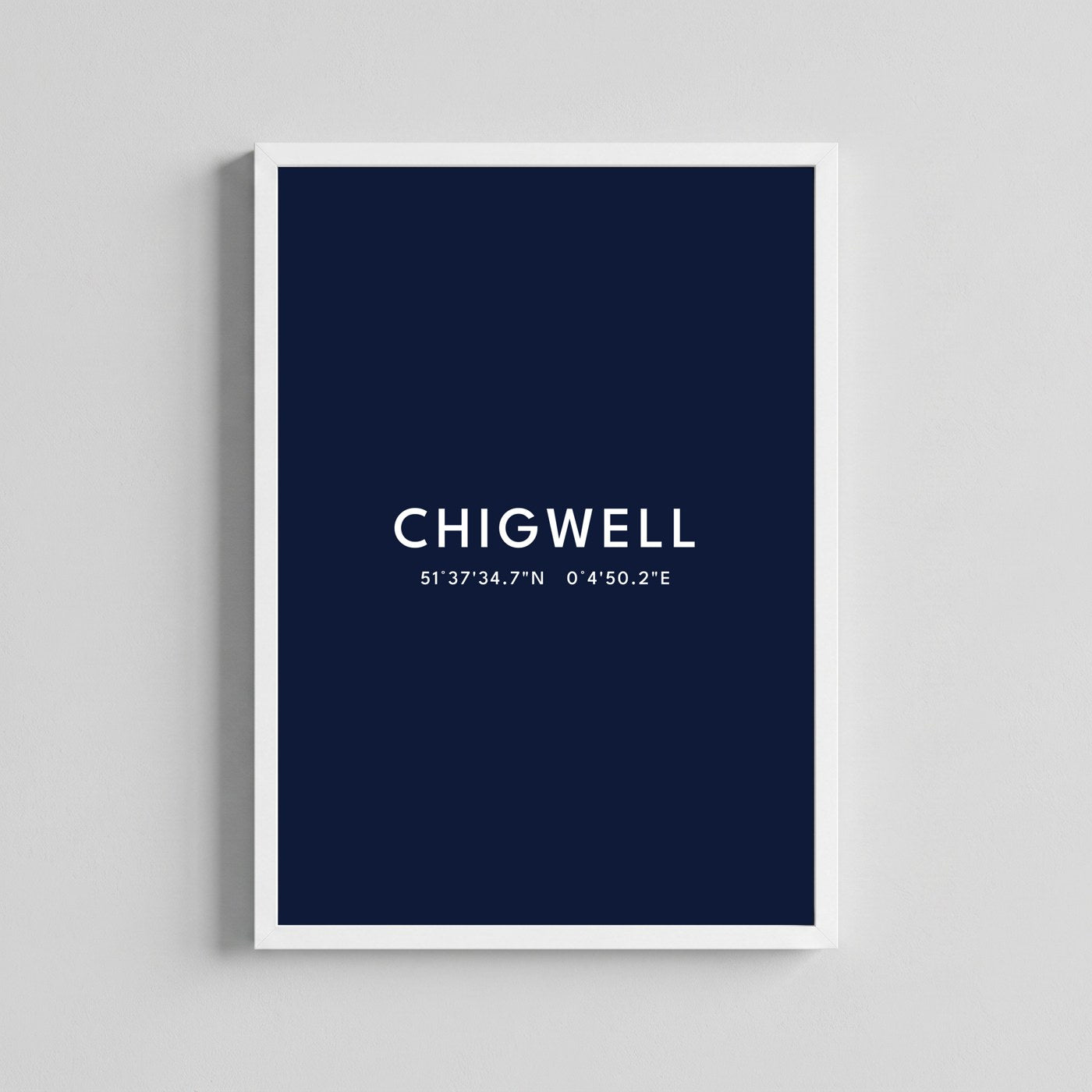 Chigwell — Framed Coordinates Print (Navy)