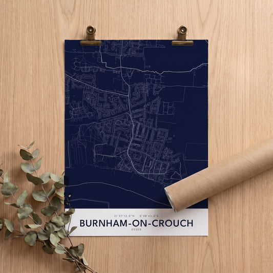 Your Town Merch — Burnham-on-Crouch Map Print lifestyle