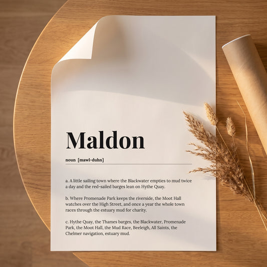 Your Town Merch — Maldon Dictionary Print lifestyle