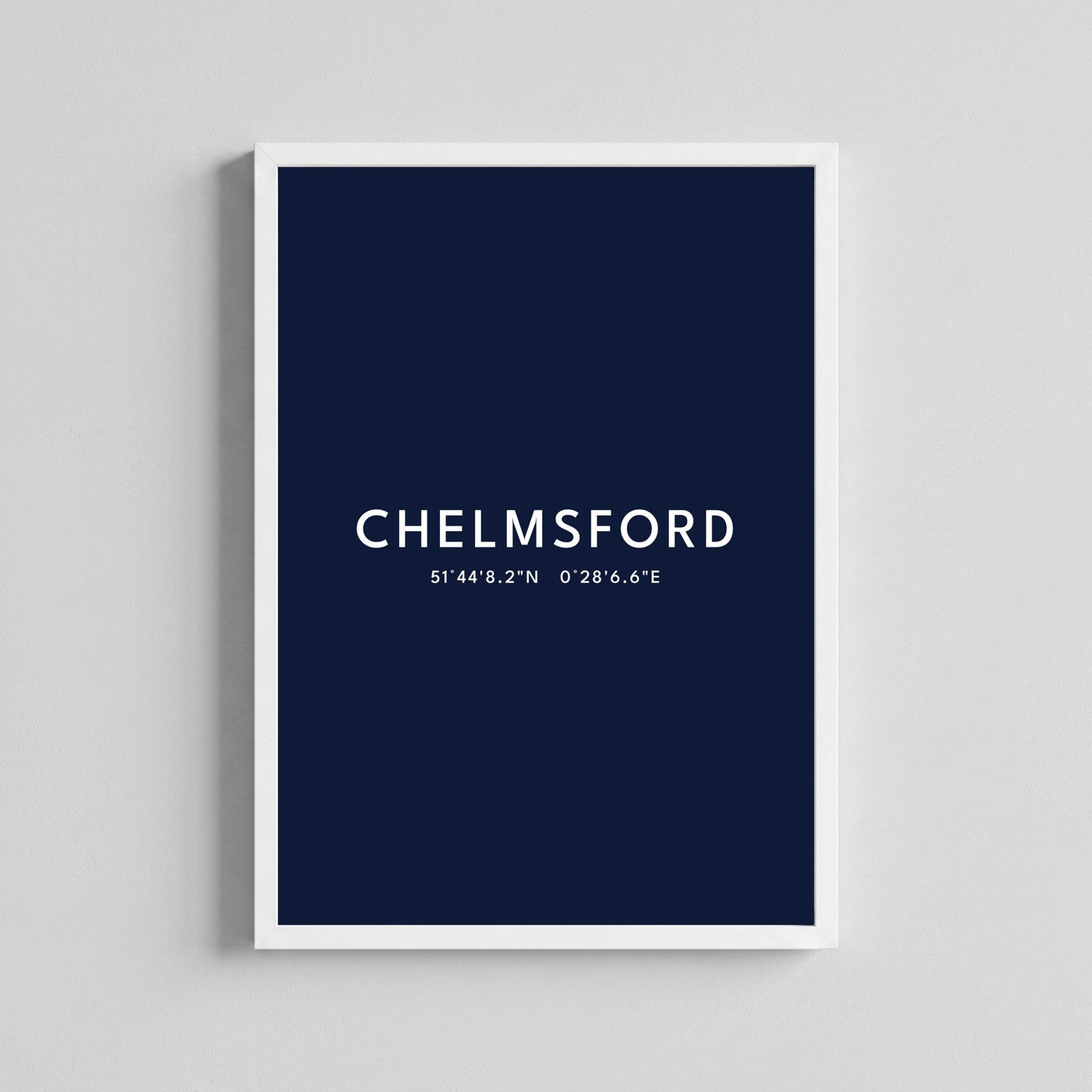 Chelmsford — Framed Coordinates Print (Navy)