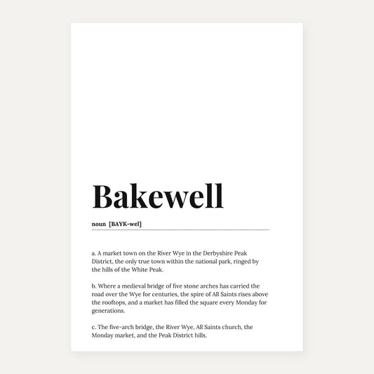 Bakewell — Dictionary Print