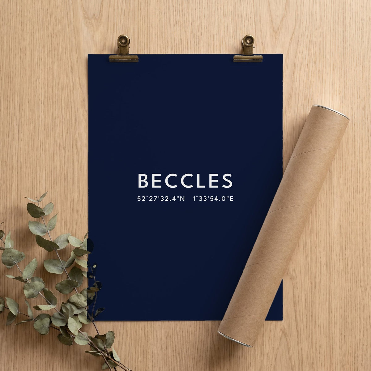 Your Town Merch — Beccles Coordinates Print lifestyle