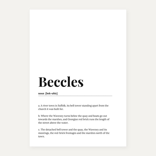 Beccles — Dictionary Print