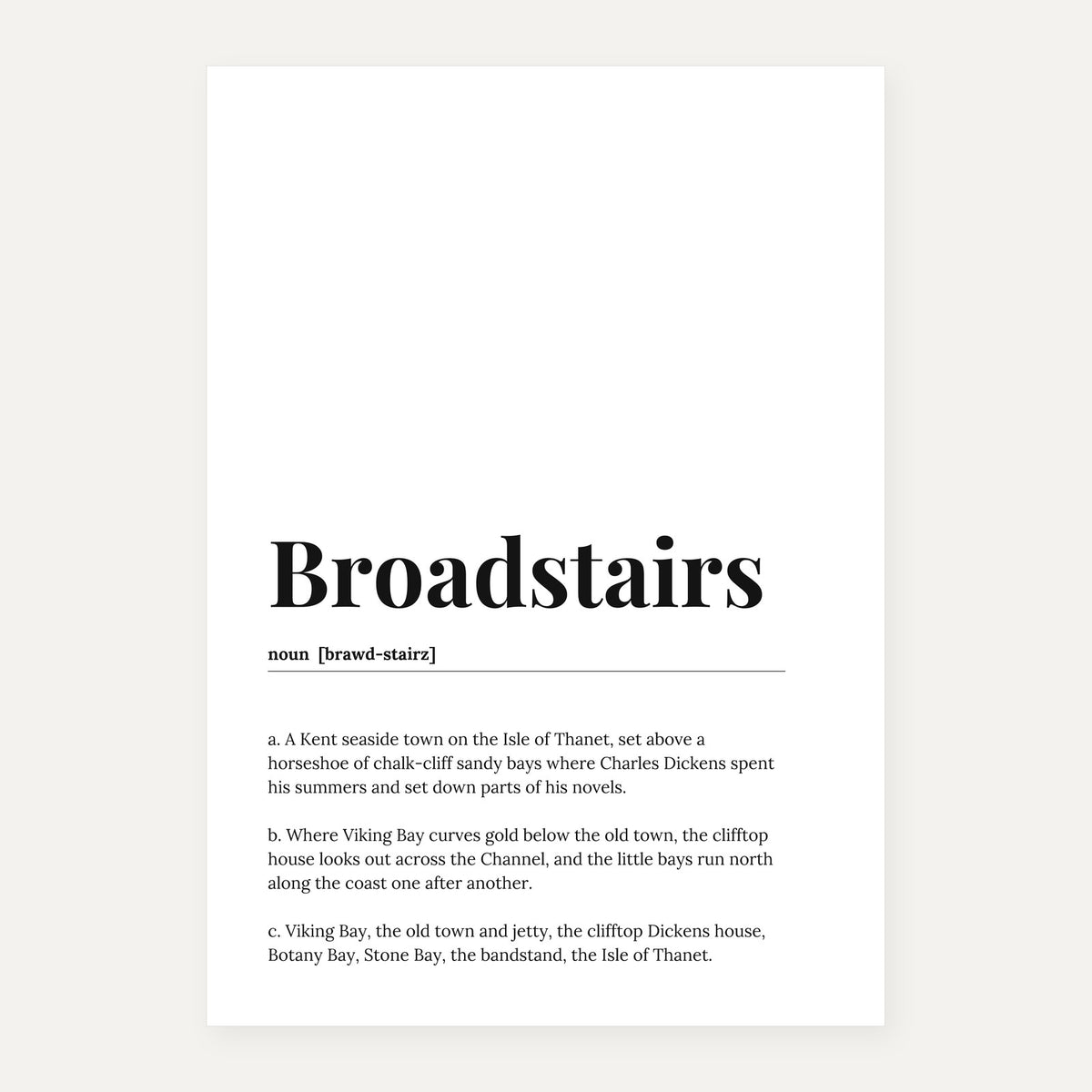 Broadstairs — Dictionary Print
