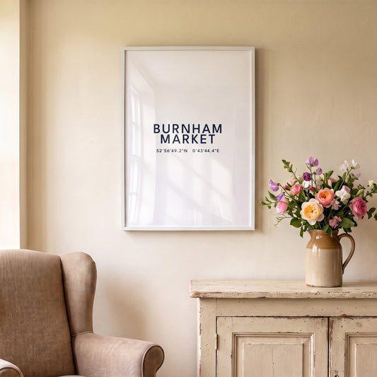 Burnham Market — Framed Coordinates Print