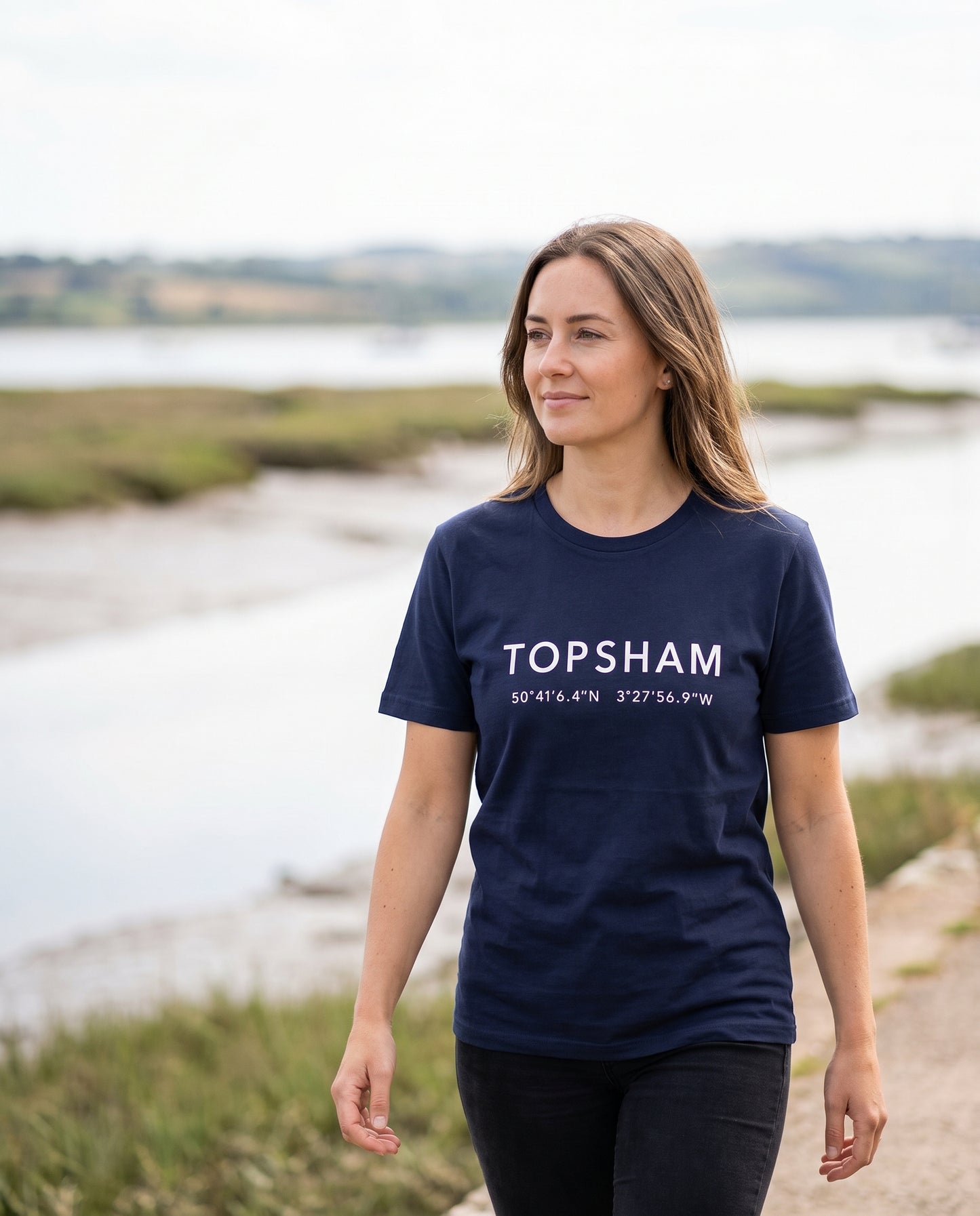 Topsham — Coordinates Navy Tee