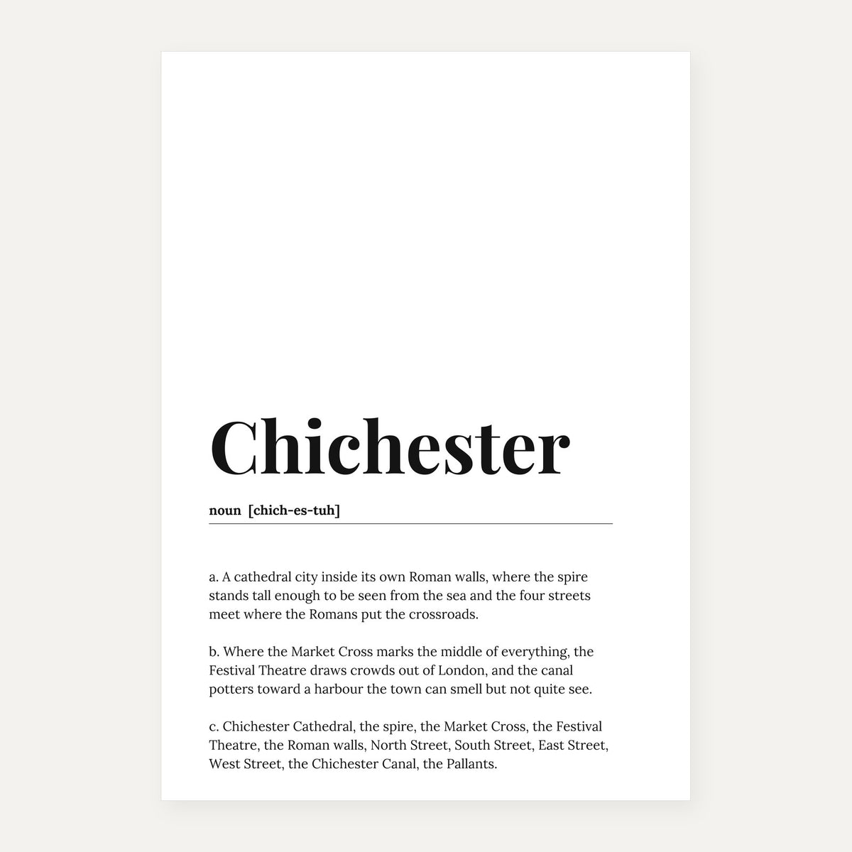 Chichester — Dictionary Print