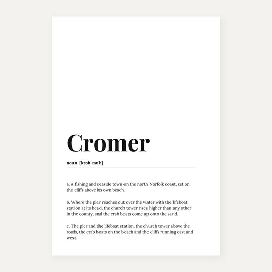 Cromer — Dictionary Print