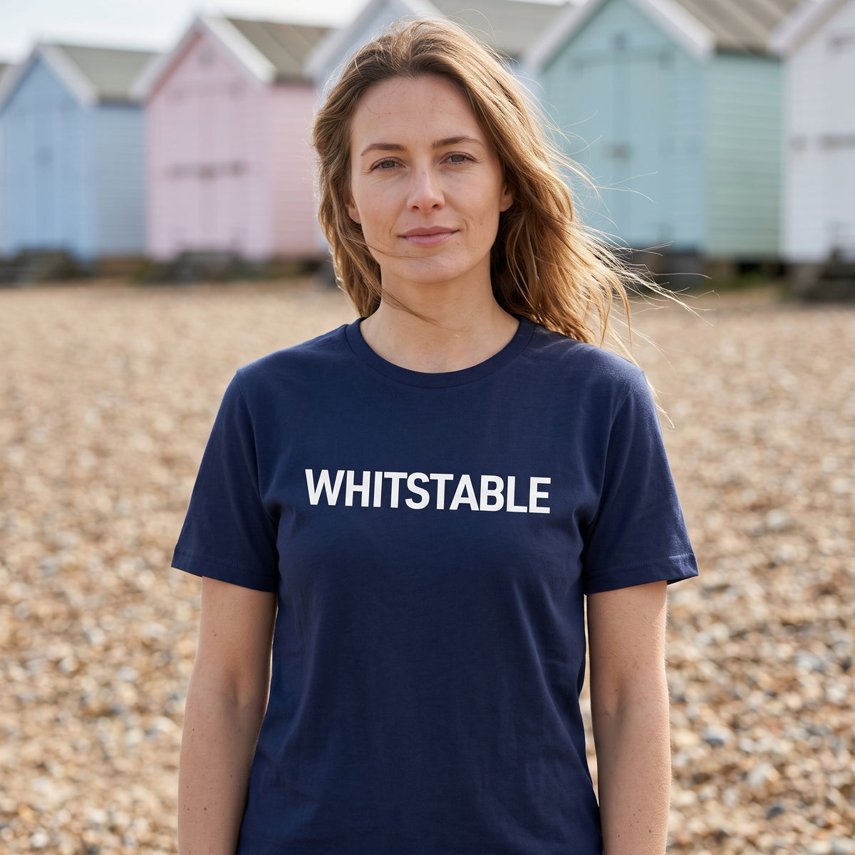 Your Town Merch — Whitstable Navy Tee lifestyle