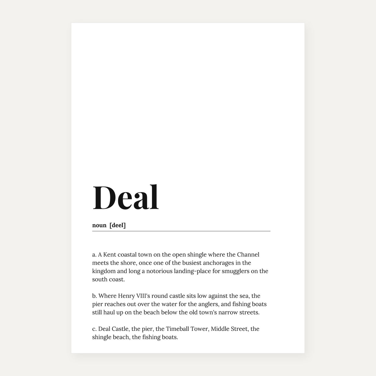 Deal — Dictionary Print
