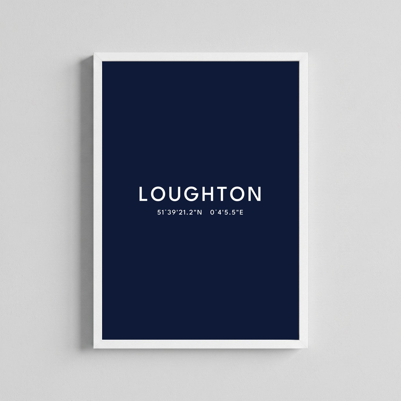 Loughton — Framed Coordinates Print (Navy)