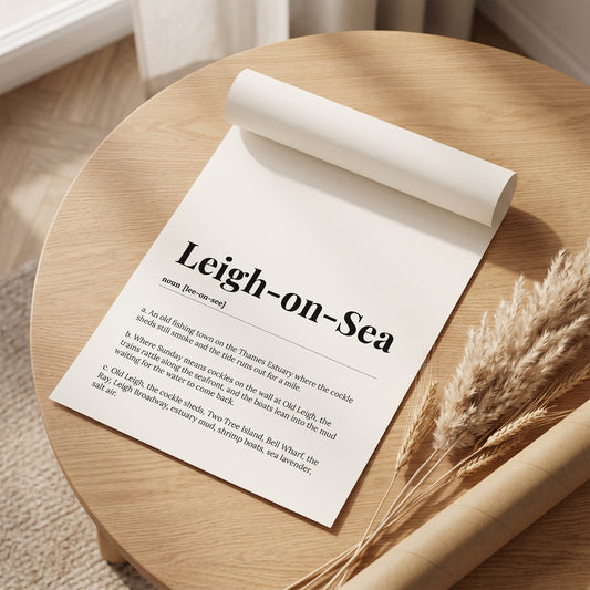 Your Town Merch — Leigh-on-Sea Dictionary Print lifestyle