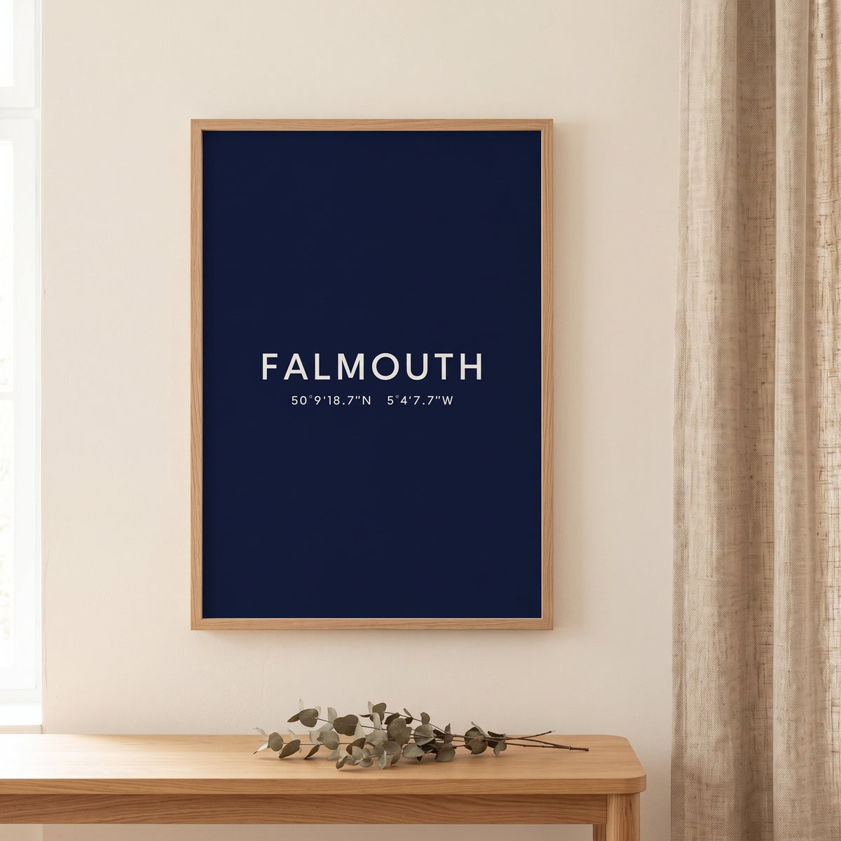 Your Town Merch — Falmouth Coordinates Print lifestyle