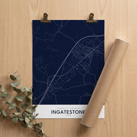 Ingatestone — Map Print