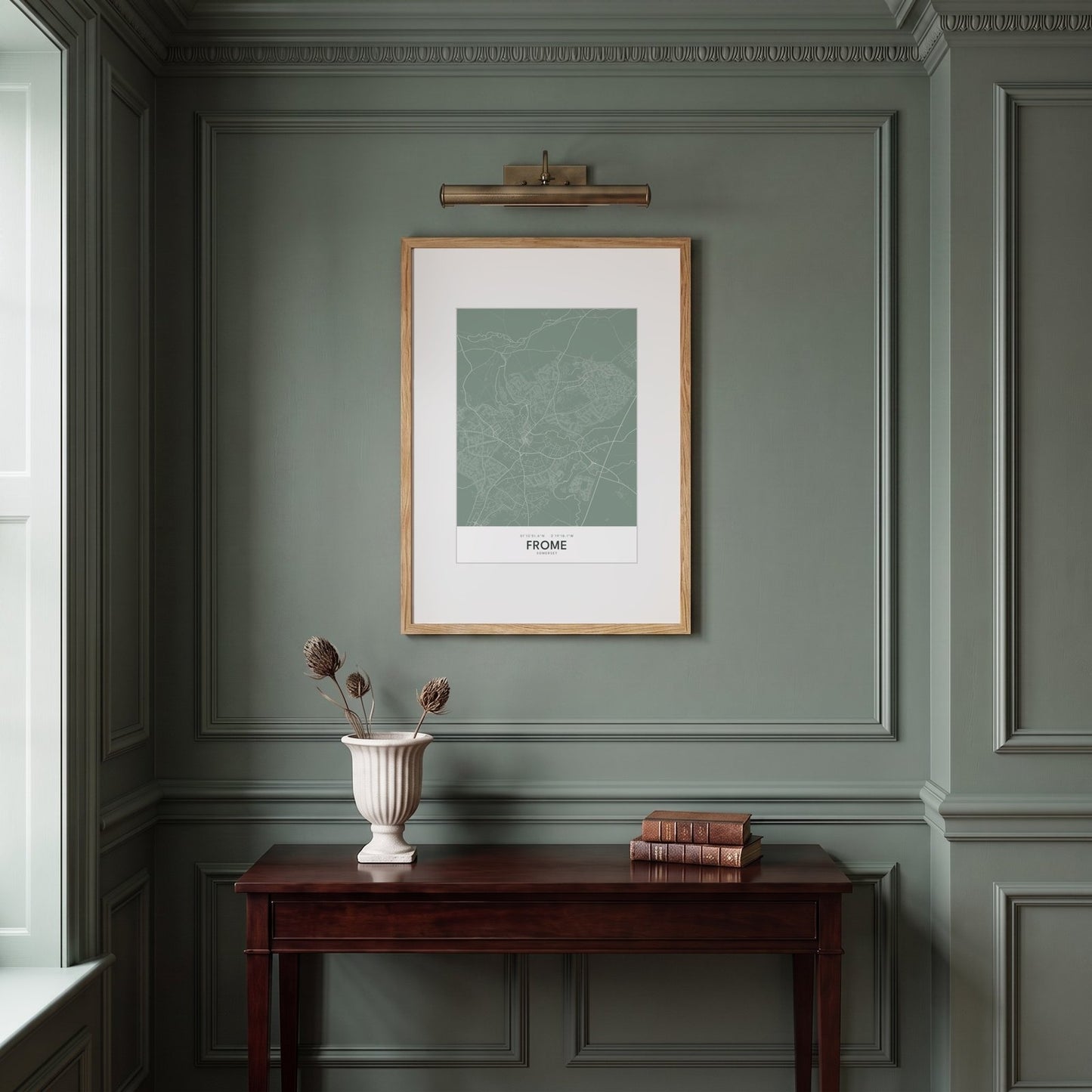 Frome — Framed Map Print (Sage)