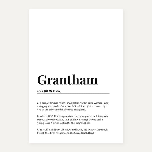 Grantham — Dictionary Print