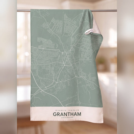 Grantham — Map Tea Towel