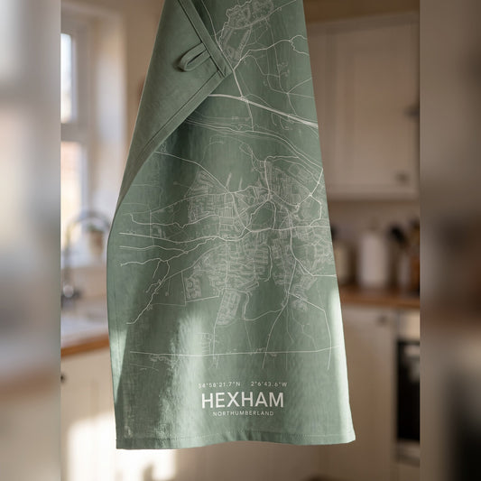 Hexham — Map Tea Towel