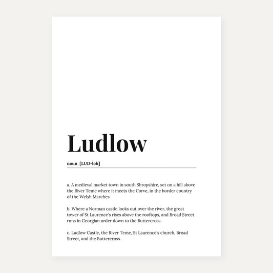 Ludlow — Dictionary Print