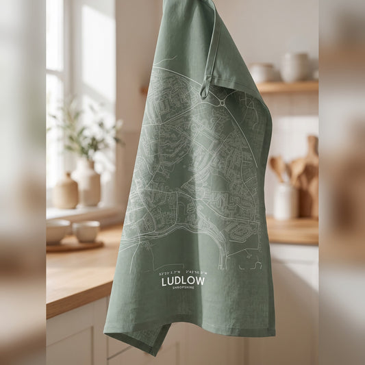 Ludlow — Map Tea Towel